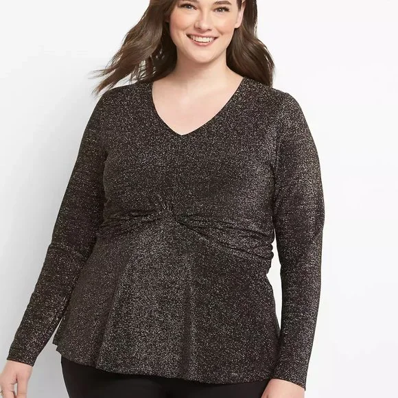 Lane Bryant NWT Twist-Front Peplum Top Size 22/24